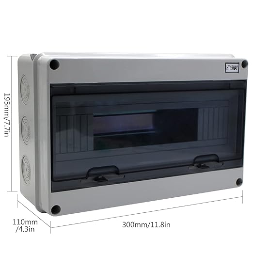IP65 ABS Waterproof Circuit Breaker Distribution Box Din,ABS 3 Phase Power Supply Plastic Distribution Boxes Electrical for Circuit Breaker 15 Way
