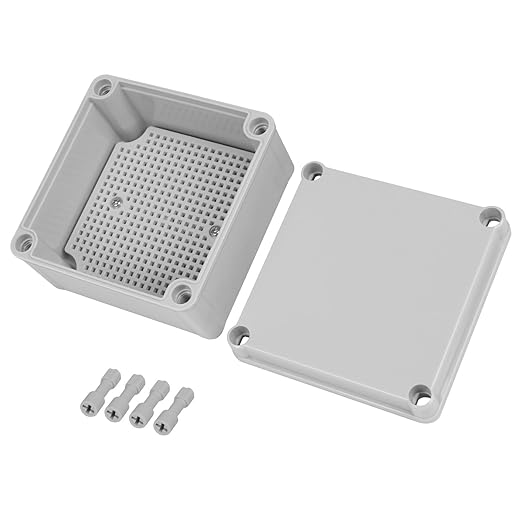 Junction Box，4.9"x 4.9"x 3" Outdoor Electrical Box with Mounting Plate, IP67 Dustproof Waterproof ABS Plastic Project Box, DIY Electrical Enclosure Gray (125x 125x 75 mm)