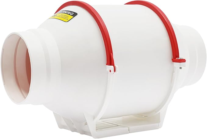 DNYSYSJ Duct Fan, 182CFM Inline Duct Fan With Remote, Inline Duct Fan 4 Inch Vent Booster, HVAC Exhaust Intake Fans High CFM Low Noise, For Basements, Bathrooms, Kitchens, Workshops