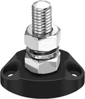 LENKRAD M10 Single Posts Block 12V Bus Bar 250A Power Junction Block, RV New Energy Battery Buss Bar for Auto Marine Ground Positive and Negative (Black)