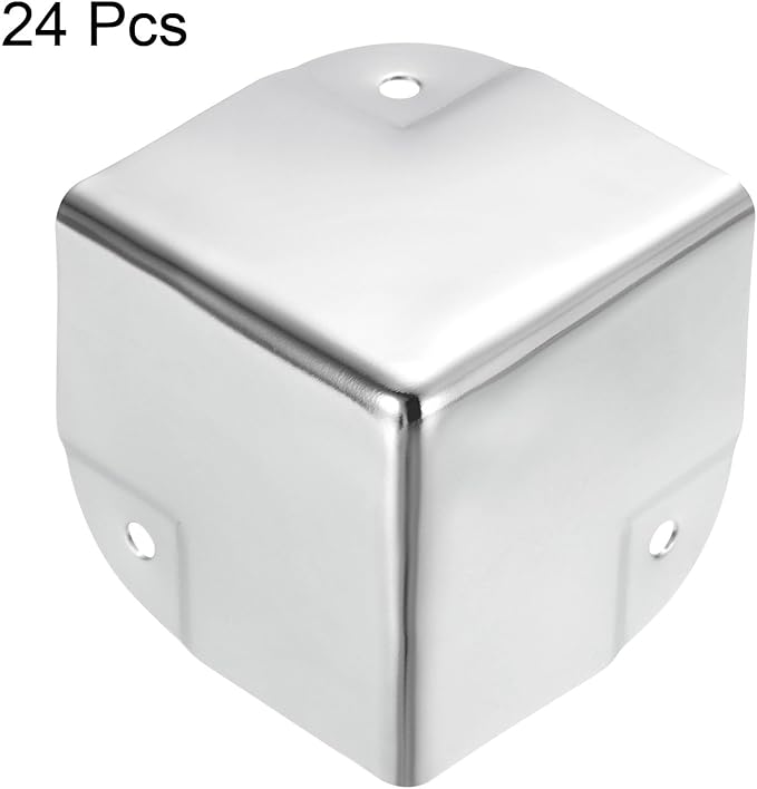 uxcell Metal Box Corner Protectors Box Edge Guard Protector 50 x 50 x 50mm Silver Tone 24pcs for Table Corners and Desk Corners