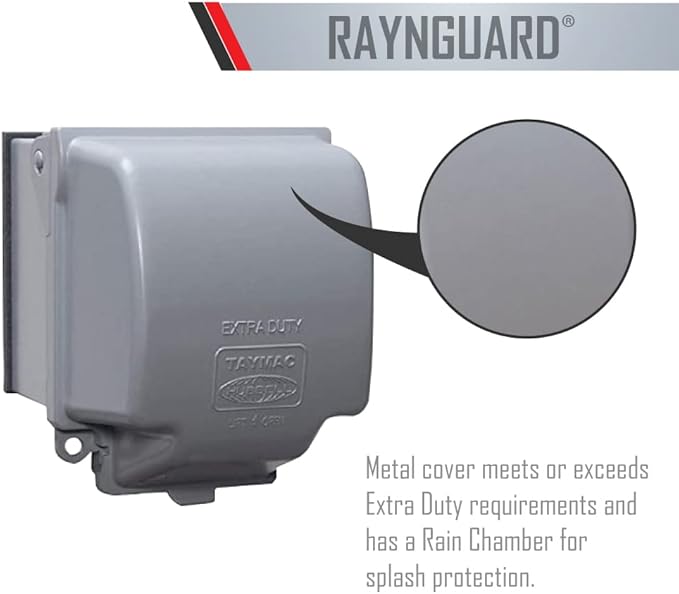 TAYMAC MX7200 RaynGuard Extra Duty Metal Weatherproof in-Use Cover, 2-Gang, Gray