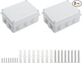 LeMotech ABS Plastic Dustproof Waterproof IP65 Junction Box Universal Electrical Project Enclosure White 5.9 x 4.3 x 2.8 inch (150 x 110 x 70 mm)(Pack of 2)
