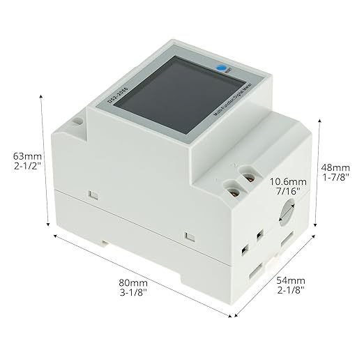 QWORK Digital DIN Rail AC Power Meter 40-300V 100A 6-in-1 Monitor – HD Color LCD Display for Energy Voltage Current & Wattage – Ideal for Home Distribution Box Solar Inverter & RV