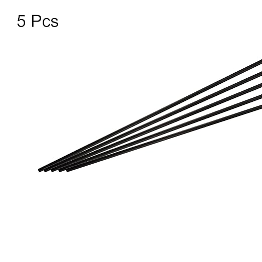 MECCANIXITY Carbon Fiber Rod, 6mm x 400mm Carbon Rod Bar for RC Plane DIY Craft Kite Wing Tube Quadcopter Arm Repair Pack of 5