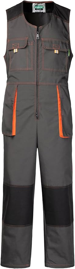 Men's Sleeveless Coveralls Multi-Functional Mechanics Workwear Stylish Work Coveralls Overalls Cargo Jumpsuit