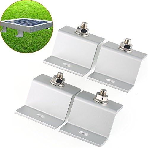 F-ber 1 Set (4pcs) Solar Panel Mounting Hardware Z Type Bracket Aluminum W/Stainless Bolt for RV Boat Off Grid 38mm Width Solar Panels (38 * 25 * 27mm/1.49"*0.98"*1.06")