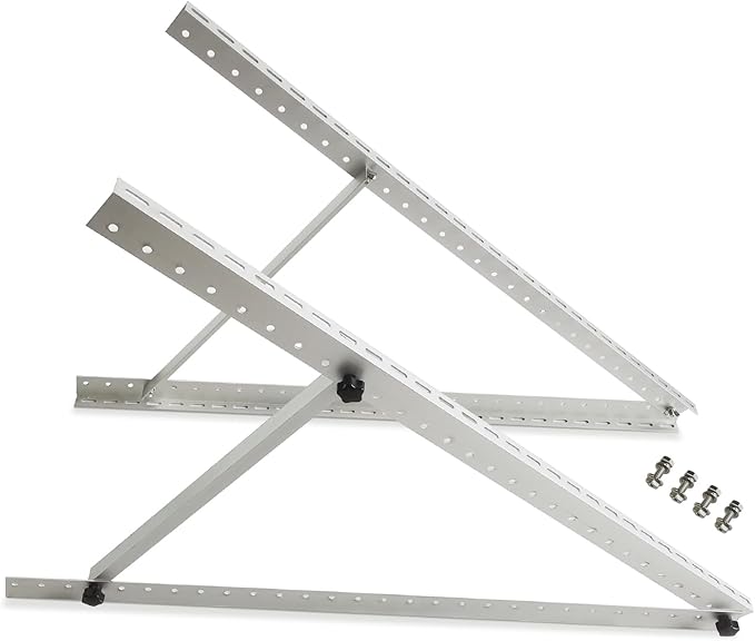 41in Adjustable Solar Panel Tilt Mount Brackets with Foldable Tilt Legs，Solar Panel Mounting Support up to 180 200 300 Watt Panel for Roof, RV, Boat, and Off-Grid