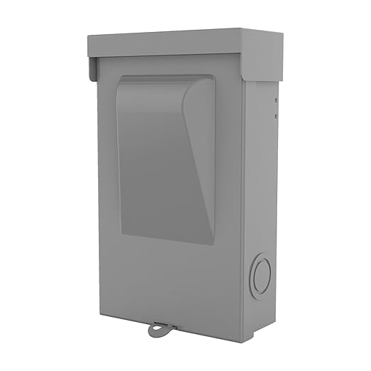 240VAC 60 Amp Non-Fused AC Disconnect Box, Outdoor Waterproof Metal Enclosure with Pull-Out Switch - for Home & Light Commercial HVAC, Condensing Units & Air Conditioning Systems - UL Listed