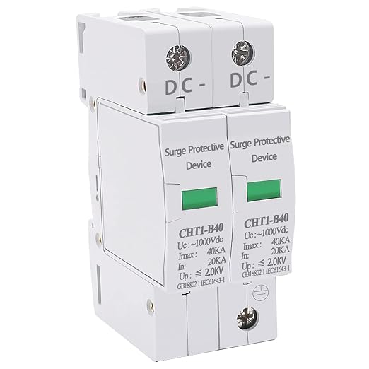 smseace Lightning Protector Voltage Surge Arrester Device, 2P Lightning Protection Circuit Breaker, 2.0KV (2P 40KA), Low-Voltage Lightning Arrester Photovoltaic Charge Controller