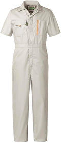 Mens Short Sleeve Coveralls Work Mechanics Jumpsuit Summer Overall Work Suit Breathable Crawl Suit Coverall