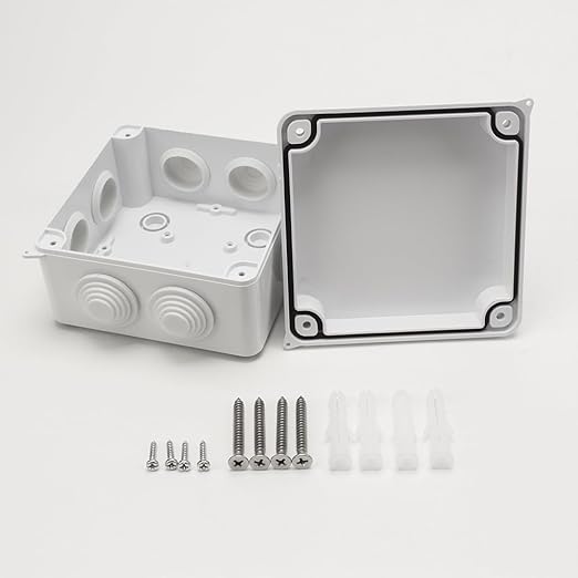 Electrical Junction Box IP65 Dustproof Waterproof ABS Plastic Project Enclosure for Electronics 3.9 x 3.9 x 2.8 inch(100 x 100 x 70 mm)