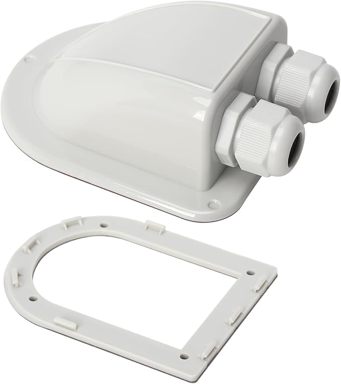 Haoguo ABS Solar Double Cable Entry Gland for All Cable Types 2mm² to 6mm² for Solar Project on RV Camper Van Travel Trailer Boat Cabin-Grey