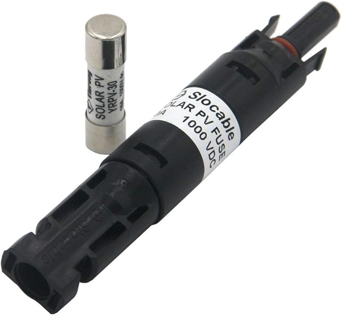 ZOOKOTO 5A Solar Panel PV in-Line Fuse Holder w/Fuse Photovoltaic Connectors 1000V Waterproof 5 Amps