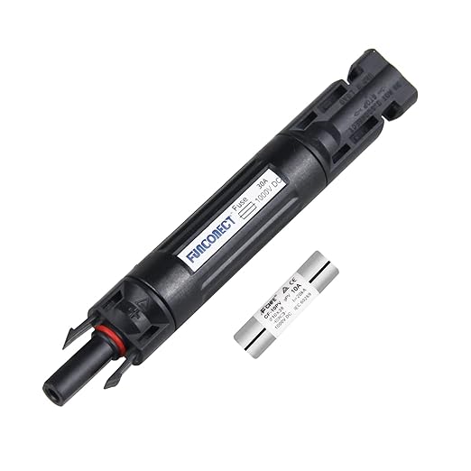 Solar Panel Connector, 30A Connectors for Solar Panels, Male/Female IP67 Waterproof 1000v DC with Fuse Holder (1 Pair)