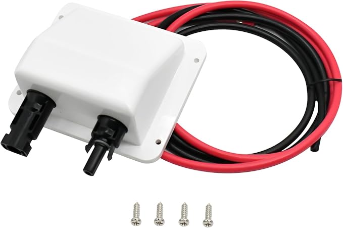 Solar Cable Entry Gland with 10AWG 3.28Ft Solar Extension Cable, UV Resistance, Waterproof Solar Junction Box for RV, Boat, Campe, Van(White)
