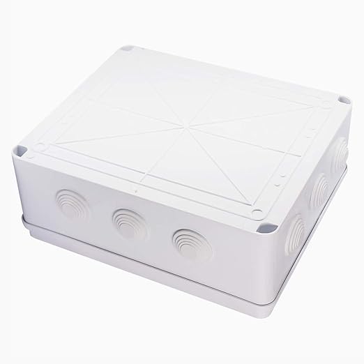 Zulkit Junction Box ABS Plastic Dustproof Waterproof IP65 Universal Electrical Boxes Project Enclosure White 11.8 x 9.8 x 4.7 inch (300mmx250mmx120mm)
