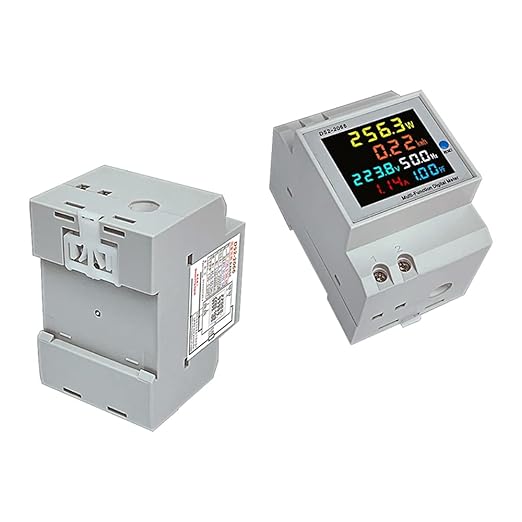 Digital Single Phase Energy Meter Tester Electricity Usage Monitor AC 110V 40V~300V 100A Ampermeter Power Voltmeter Ammeter Voltage Amps Watt Kwh Frequency Power Factor Meter Multimeter (Built-in CT)