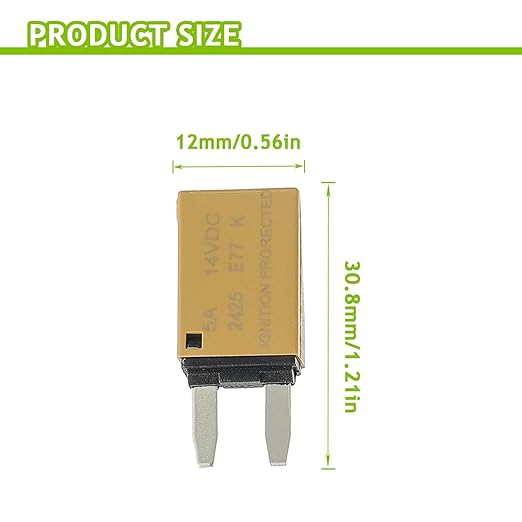 5A DC 12V-14V Auto Reset Circuit Breaker ATM Low Profile T1 Mini Blade Fuses Breakers for Car Trucks Marine Boat RV Solar and More,2 Pack