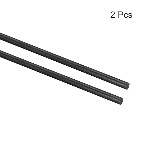 MECCANIXITY Carbon Fiber Rod, 5mm x 450mm for RC Plane DIY Tool Wing Tube Quadcopter Arm, Pack of 2