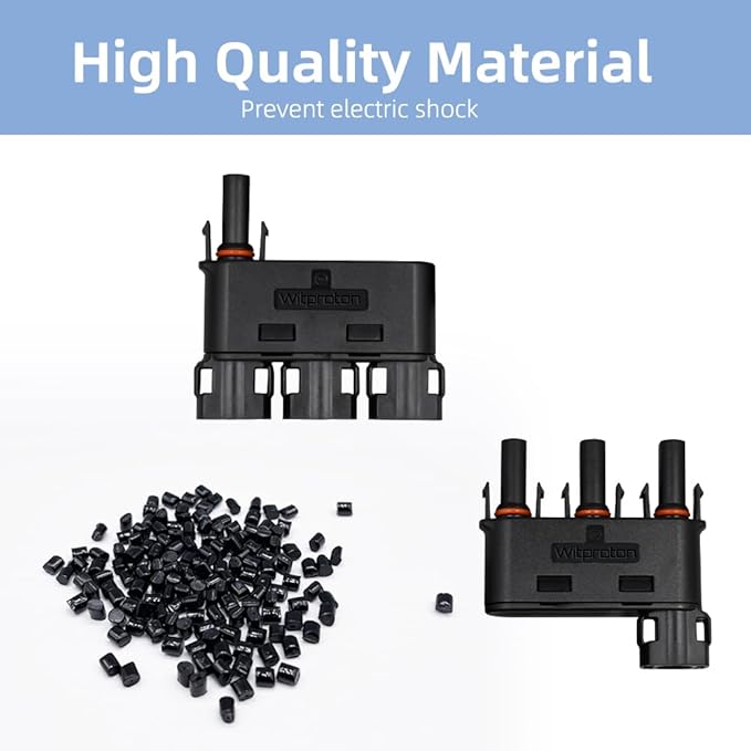 Solar Branch Connector IP68 1500V FMM+MFF, Y Connector for Parallel Connection Between Solar Panels, 1 Pairs (3 to 1)