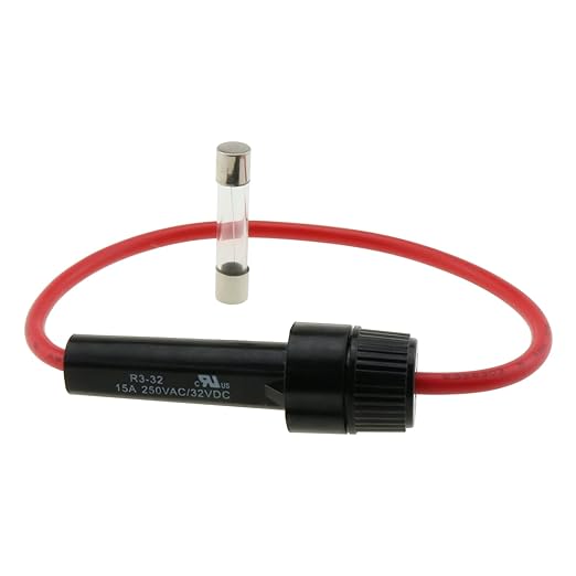 6IN1 Wired Mounting Fuse Holder with 5pcs 6x30mm 1A Fuse