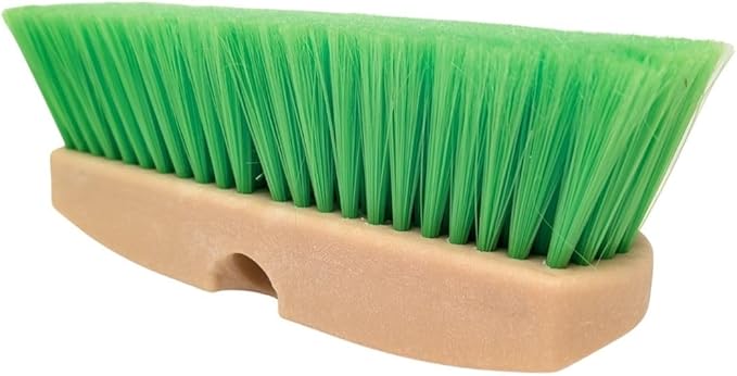 Teravan Green Flow Through Brush Head, 10-Inch Extra Soft Bristle Brush for Gentle Car Wash, RV, Boat, Window & Floor Cleaning, Compatible with Pole Handle
