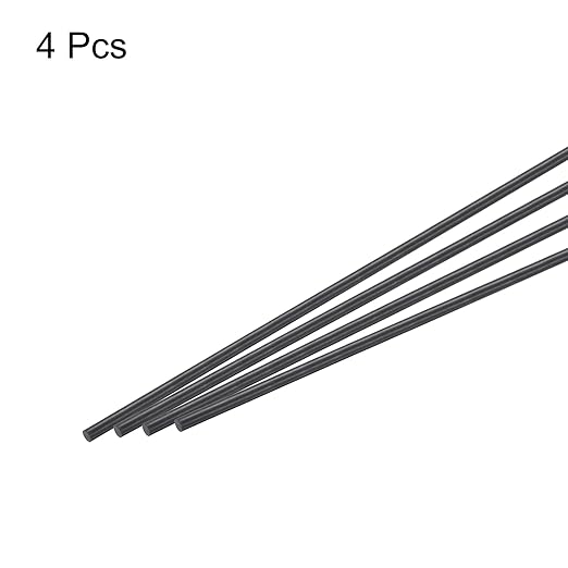 MECCANIXITY Carbon Fiber Rod, 5mm x 300mm Carbon Rod Bar for RC Plane DIY Craft Kite Wing Tube Quadcopter Arm Repair Pack of 4