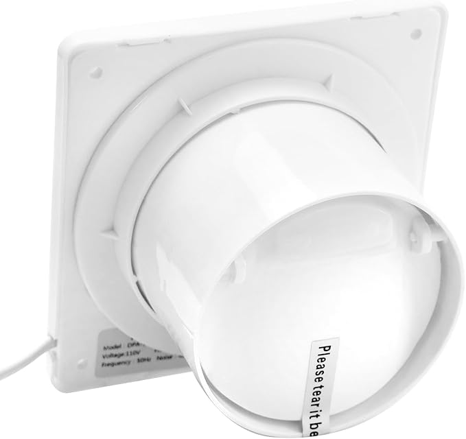 QWORK 4 Inch Wall-Mounted Exhaust Fan, 12W Efficiency, ABS Construction, Pull Cord Switch, Anti-Backflow Check Valve, Ideal for Bathroom Vents, Grow Tents, Kitchens, and More