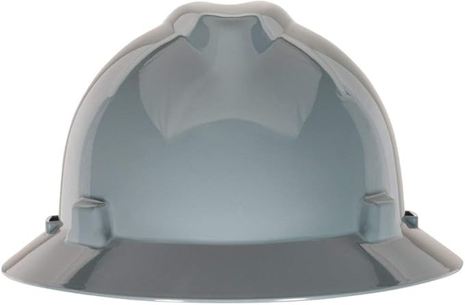 MSA V-Gard Full-Brim Hard Hat with Suspension - Polyethylene Shell, Superior Impact Protection and Self Adjusting Crown Straps - Standard Size Hard Hat