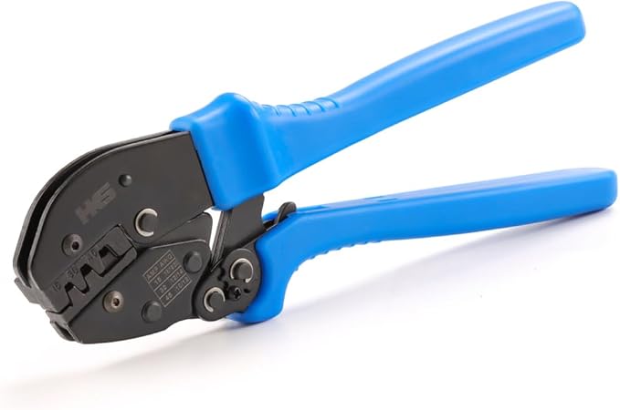 HKS Ratchet Crimping Tool for 5, 30 & 45 Amp Contacts DC Power Connector, Powerpole Crimper with Build-in Orientation Block