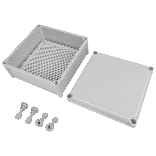 Junction Box，11"x 11"x 5.1" Outdoor Electrical Box with Mounting Plate, IP67 Dustproof Waterproof ABS Plastic Project Box, DIY Electrical Enclosure Gray (280x 280x 130 mm)