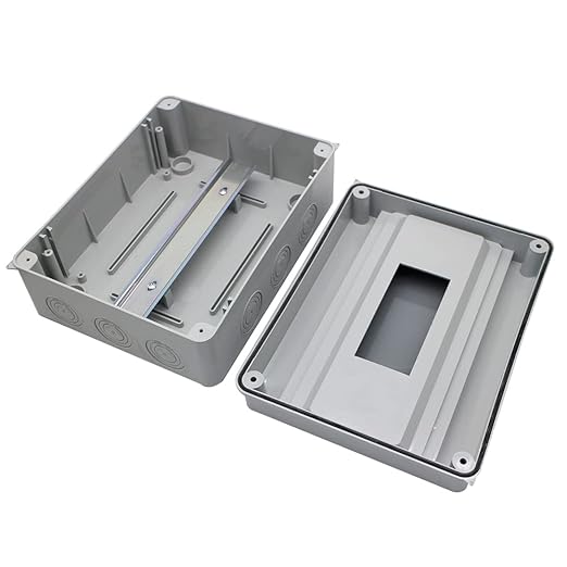 ABS Distribution Protection Box for Circuit Breaker, 12 Way Waterproof Outdoor Power Distribution Box DIN Rail Junction Box for Indoor Wall MCB