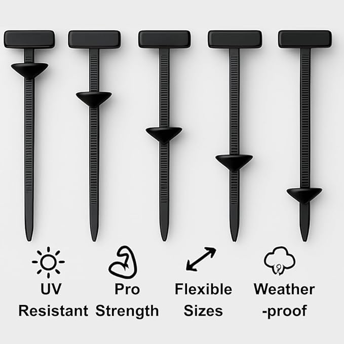 Heavy Duty UV-resistant Nylon Universal Cable Tie Buckle, Self-Locking Automotive Snap T Zip Ties for Auto Car Fenders & Repairs, Multi-Purpose Quick-Fix Fasteners (240 Pcs Bulk (Buckles Only))