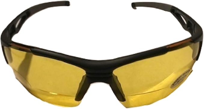 The Jackson Night Driving Bifocal Safety Glasses, Black/Yellow Lens + 1.50