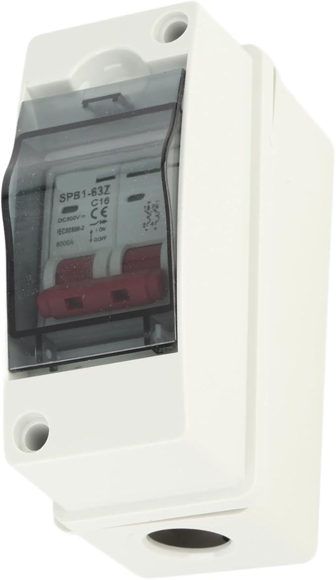 Miniature Circuit Breaker 16A DC500V for Solar Panels Outdoor Disconnect Switch IP65 Rated DIN Rail Enclosure RV Breaker Box