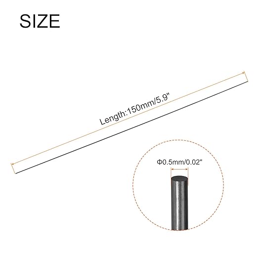 MECCANIXITY 4 Pack Carbon Fiber Rod, 0.5mm x 150mm for RC Plane DIY Tool Wing Tube Quadcopter Arm