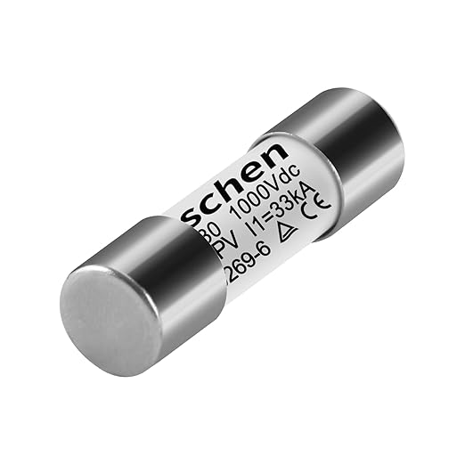 Heschen Solar DC1000V PV Fuse, Photovoltaic Fuses, gPV Type Fuse Link, HSPV-30, 10 * 38mm, 5A 1000VDC, I1 33kA, for Solar PV System Protection, 10PCS