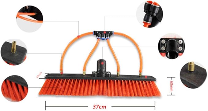 Professional Window Cleaning Equipment Telescopic, 3.6-11M Photovoltaic Solar Panel Cleaning Washing Equipment Tool Solution& Scrubber Brush & Hose Spray Washer,24FT/7.2M