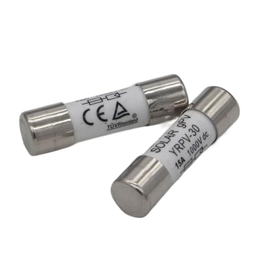 ZOOKOTO 2 Pcs 10x38mm 1000V DC Solar PV Photovoltaic Fuse 15A in line Fuse 15A UL:1000V DC In20A/40.3kA