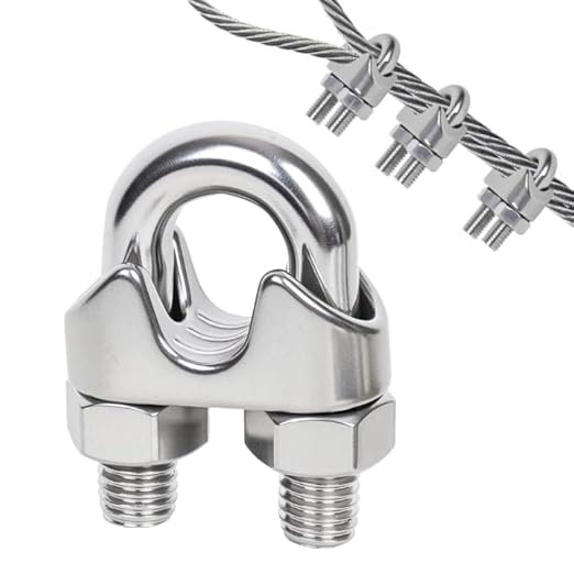 30 Pcs 1/8 inch Stainless Steel Wire Rope Cable Clamp Clips,Wire Rope Clamp for Various Commercial, Industrial, and Residential Projects. (M3, 30)