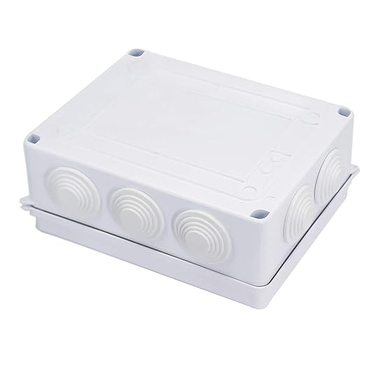Zulkit Junction Box ABS Plastic Dustproof Waterproof IP65 Universal Electrical Boxes Project Enclosure White 7.9 x 6.1 x 3.1 inch (200 x155 x 80mm)