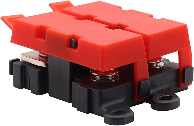 2way Midi Fuse Holder Car Audio Marine Boat Brass Fuse Block with Midi Fuses 100A 60A 30A Silicone Rubber Cover