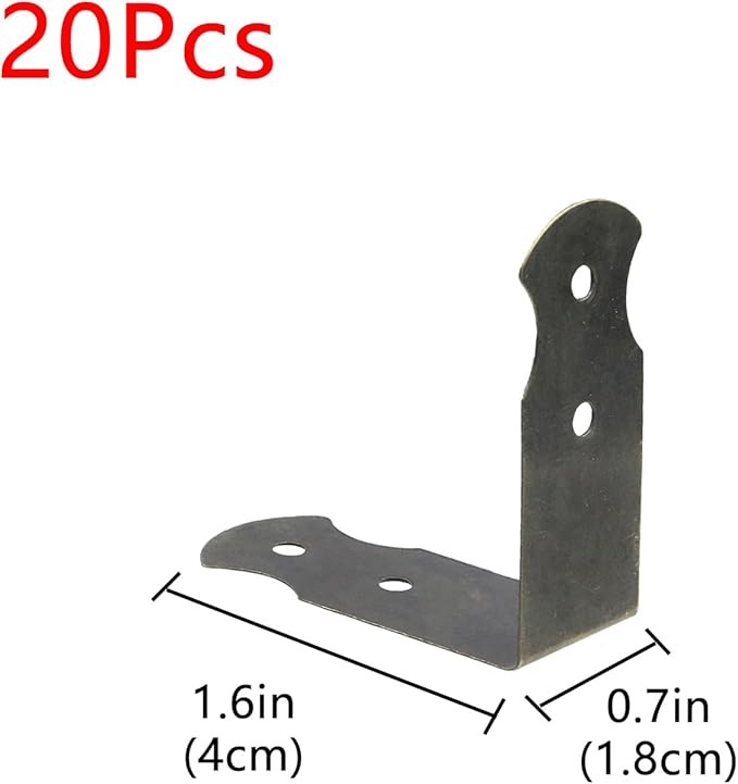Geesatis 1.6" X 0.7" Set of 20 Right Angle Decorative Corner Protector Box Edge Cover Bracket, with Mounting Screws, Iron, Bronze