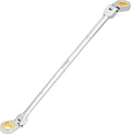 17 * 19 mm Extra Long Flex-Head Ratcheting Wrench, Metric, 72-Tooth Double Box End Long Handle Ratchet Wrench, CR-V Steel with Mirror Finish Labor-Saving Spanner