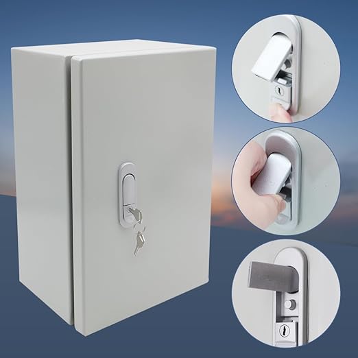 Waterproof Metal Electrical Enclosure with Lock,12 * 8 * 6 in Outdoor Electrical Box,IP66 Waterproof & Dustproof Electrical Junction Box(300 * 200 * 150mm)