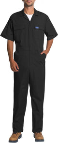 HISEA Coveralls for Men Short Sleeve, Mens Lightweight Mechanic Work Jumpsuit with Pockets, Stain & Wrinkle Resistant