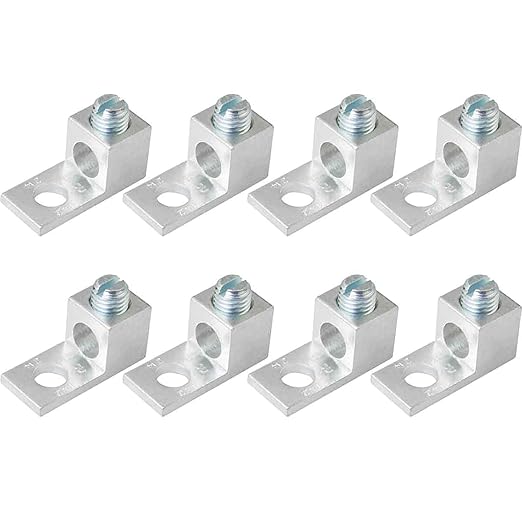 8PCS Aluminium Alloy Terminal Block Mechanical Grounding Lugs Aluminium Terminal Lugs Terminal Block Mechanical Lugs 29x13x14mm for Photovoltaic Wind Power Generating Station Laboratory