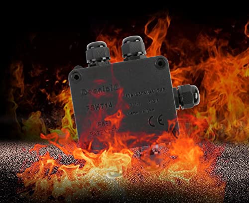 Junction Box Waterproof ,Outdoor Junction Box, Waterproof Electrical Junction Box, IP68, 3way, 4 Way, 5 Way Black (Black 5 Way)