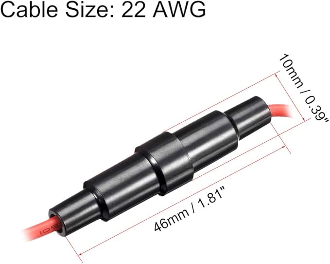 uxcell Inline Screw Type Fuse Holder 22 Gauge AWG 20Pcs for 5mm x 20mm Tube Fuse